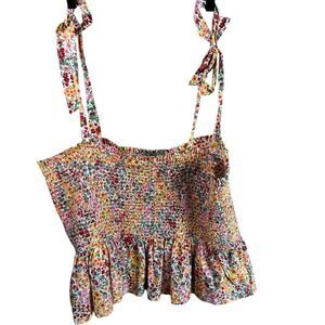 J. Crew Factory Floral Smocked Women's Tank Top